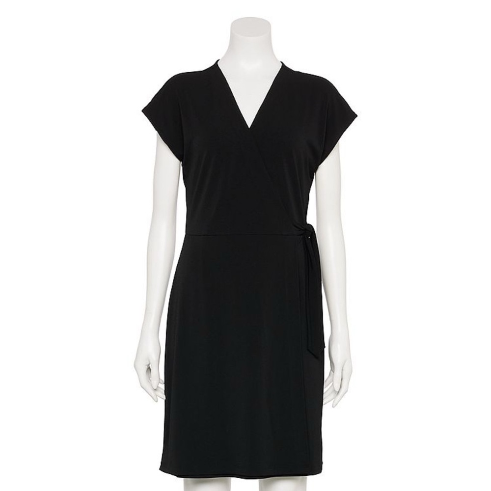 Nine West Elegant Black V-Neck Dress